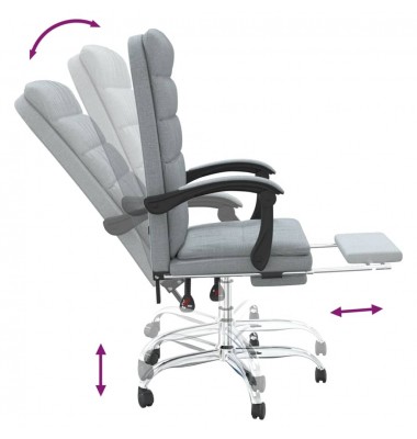  Atlošiama biuro kėdė, šviesiai pilkos spalvos, audinys - Biuro kėdės - 8