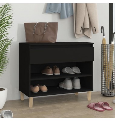  Spintelė batams, juodos spalvos, 70x36x60cm, apdirbta mediena - Spintelės ir lentynos batams - 1