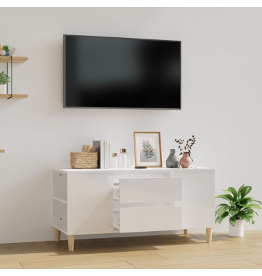  Televizoriaus spintelė, balta, 102x44,5x50cm, mediena, blizgi - TV spintelės - 1
