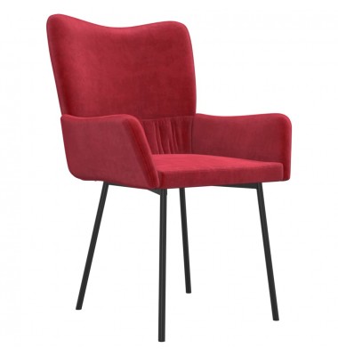  Valgomojo kėdės, 2vnt., raudonojo vyno spalvos, aksomas - Valgomojo Kėdės - 4