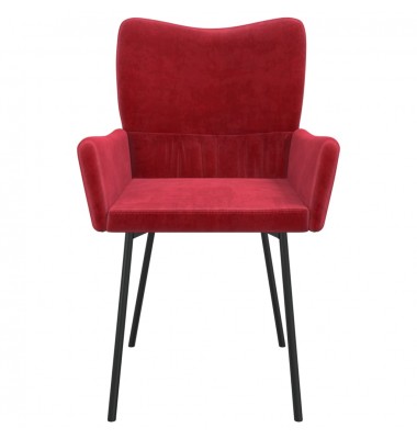  Valgomojo kėdės, 2vnt., raudonojo vyno spalvos, aksomas - Valgomojo Kėdės - 5