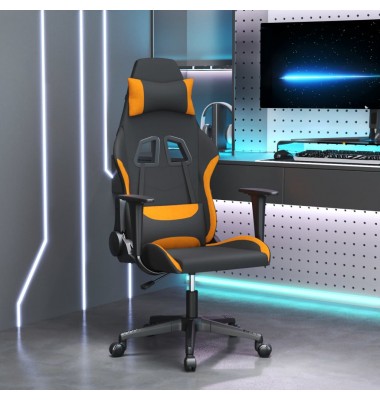  Žaidimų kėdė, juodos ir oranžinės spalvos, audinys - Žaidimų kėdės - 1