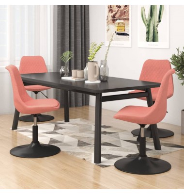  Pasukamos valgomojo kėdės, 4vnt., rožinės spalvos, aksomas - Valgomojo Kėdės - 1