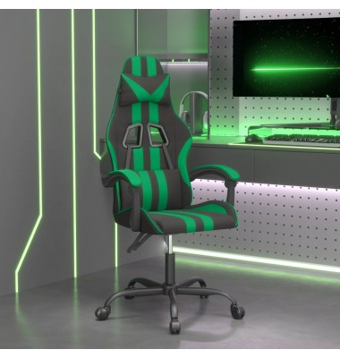  Žaidimų kėdė, juodos ir žalios spalvos, dirbtinė oda - Žaidimų kėdės - 1