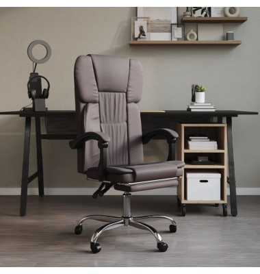  Atlošiama biuro kėdė, pilkos spalvos, dirbtinė oda - Biuro kėdės - 1