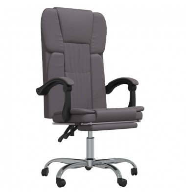  Atlošiama biuro kėdė, pilkos spalvos, dirbtinė oda - Biuro kėdės - 2