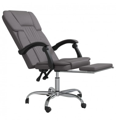  Atlošiama biuro kėdė, pilkos spalvos, dirbtinė oda - Biuro kėdės - 6