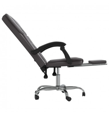  Atlošiama biuro kėdė, pilkos spalvos, dirbtinė oda - Biuro kėdės - 7