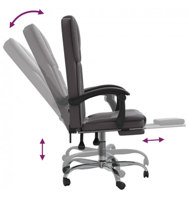  Atlošiama biuro kėdė, pilkos spalvos, dirbtinė oda - Biuro kėdės - 8