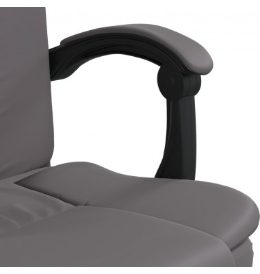  Atlošiama biuro kėdė, pilkos spalvos, dirbtinė oda - Biuro kėdės - 9