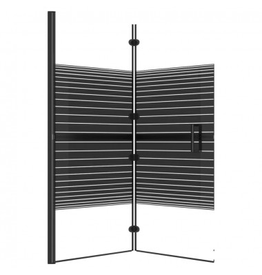  Sulankstoma dušo pertvara, juodos spalvos, 120x140cm, ESG - Dušo kabinos, durys - 4