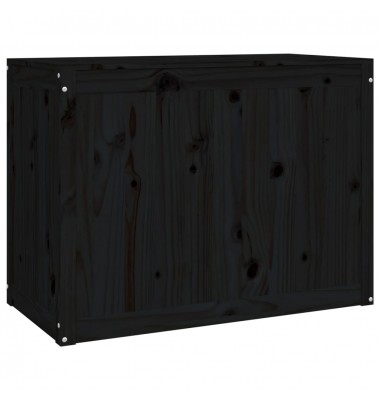  Skalbinių dėžė, juoda, 88,5x44x66cm, pušies medienos masyvas - Skalbinių krepšiai - 5