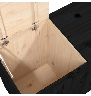  Skalbinių dėžė, juoda, 88,5x44x66cm, pušies medienos masyvas - Skalbinių krepšiai - 8
