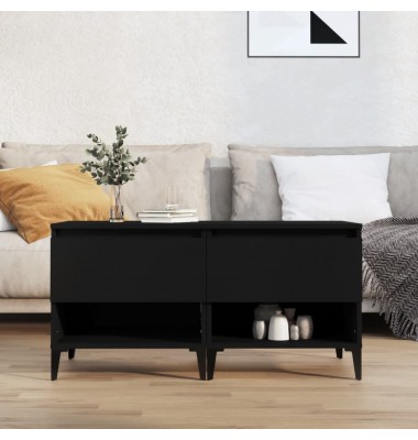  Šoniniai staliukai, 2vnt., juodi, 50x46x50cm, apdirbta mediena - Žurnaliniai staliukai - 1