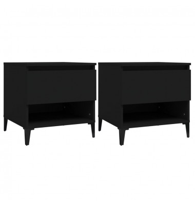  Šoniniai staliukai, 2vnt., juodi, 50x46x50cm, apdirbta mediena - Žurnaliniai staliukai - 2