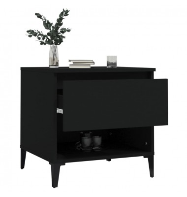  Šoniniai staliukai, 2vnt., juodi, 50x46x50cm, apdirbta mediena - Žurnaliniai staliukai - 5
