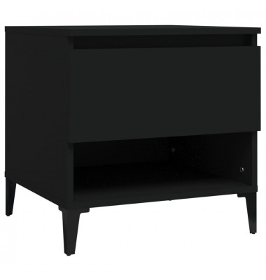  Šoniniai staliukai, 2vnt., juodi, 50x46x50cm, apdirbta mediena - Žurnaliniai staliukai - 6