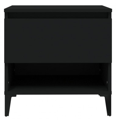  Šoniniai staliukai, 2vnt., juodi, 50x46x50cm, apdirbta mediena - Žurnaliniai staliukai - 7