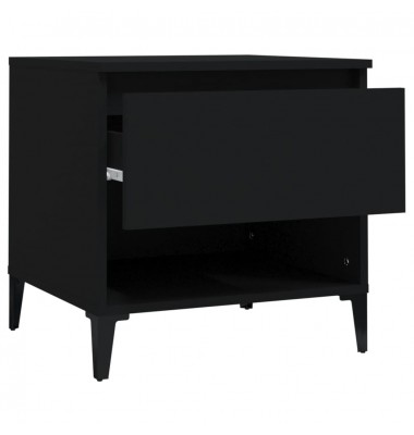  Šoniniai staliukai, 2vnt., juodi, 50x46x50cm, apdirbta mediena - Žurnaliniai staliukai - 8