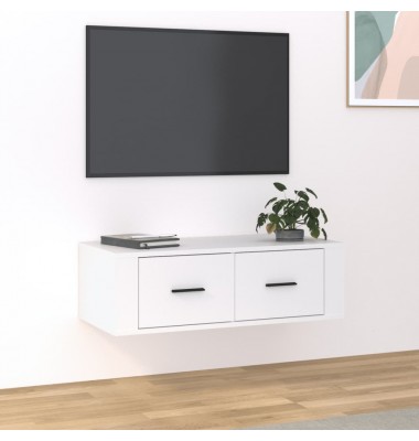  Pakabinama televizoriaus spintelė, balta, 80x36x25cm, mediena - TV spintelės - 1