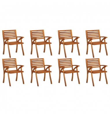 Sodo kėdės su pagalvėlėmis, 8vnt., akacijos medienos masyvas - Lauko kėdės - 2