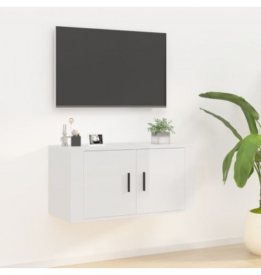  Sieninė televizoriaus spintelė, balta, 80x34,5x40cm, blizgi - TV spintelės - 1