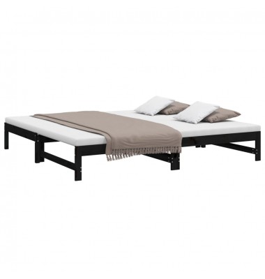  Ištraukiama lova, juoda, 2x(100x200)cm, pušies medienos masyvas - Lovos - 3