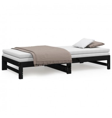  Ištraukiama lova, juoda, 2x(100x200)cm, pušies medienos masyvas - Lovos - 5