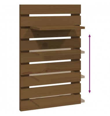  Sieninės lentynos prie lovos, 2vnt., medaus rudos, pušis - Pakabinamos lentynos, spintelės - 8