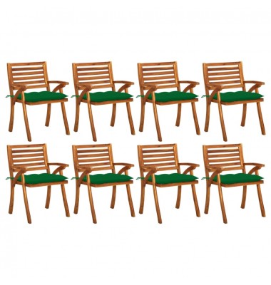  Sodo kėdės su pagalvėlėmis, 8vnt., akacijos medienos masyvas  - Lauko kėdės - 1