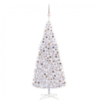  Dirbtinė Kalėdų eglutė su LED ir žaisliukais, balta, 400cm - Kalėdinės eglutės - 1
