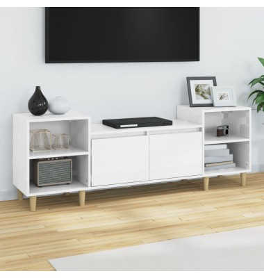  Televizoriaus spintelė, balta, 160x35x55cm, mediena, blizgi - TV spintelės - 1