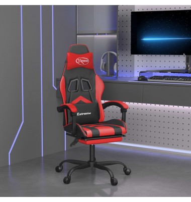 Žaidimų kėdė su pakoja, juoda ir raudona, dirbtinė oda - Žaidimų kėdės - 1