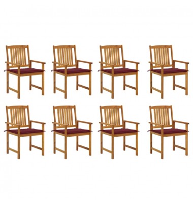  Sodo kėdės su pagalvėlėmis, 8vnt., akacijos medienos masyvas - Lauko kėdės - 1