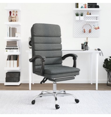  Atlošiama masažinė biuro kėdė, tamsiai pilkos spalvos, audinys - Biuro kėdės - 1
