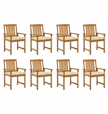  Sodo kėdės su pagalvėlėmis, 8vnt., akacijos medienos masyvas  - Lauko kėdės - 1