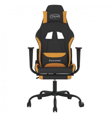  Žaidimų kėdė su pakoja, juodos ir oranžinės spalvos, audinys - Žaidimų kėdės - 3