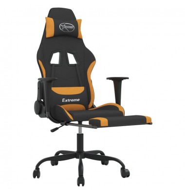  Žaidimų kėdė su pakoja, juodos ir oranžinės spalvos, audinys - Žaidimų kėdės - 6