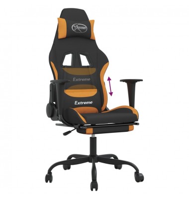  Žaidimų kėdė su pakoja, juodos ir oranžinės spalvos, audinys - Žaidimų kėdės - 8