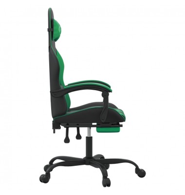  Pasukama žaidimų kėdė su pakoja, juoda ir žalia, dirbtinė oda - Žaidimų kėdės - 4