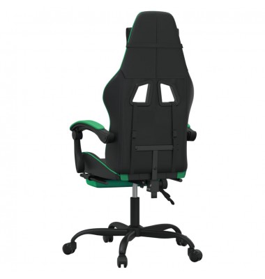  Pasukama žaidimų kėdė su pakoja, juoda ir žalia, dirbtinė oda - Žaidimų kėdės - 5