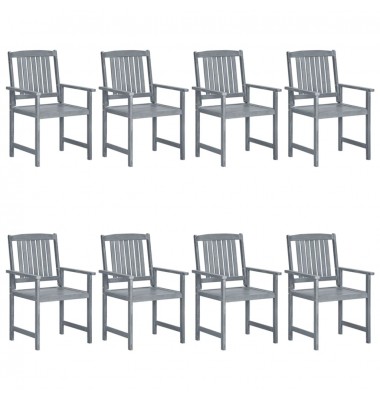  Sodo kėdės, 8vnt., pilkos spalvos, akacijos medienos masyvas - Lauko kėdės - 1