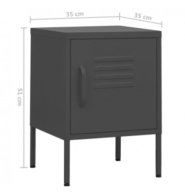  Naktinis staliukas, antracito, 35x35x51cm, plienas - Naktinės spintelės - 9
