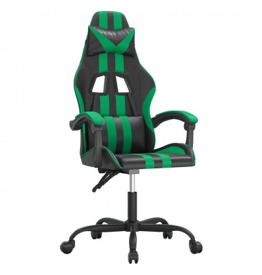  Pasukama žaidimų kėdė, juodos ir žalios spalvos, dirbtinė oda - Žaidimų kėdės - 2