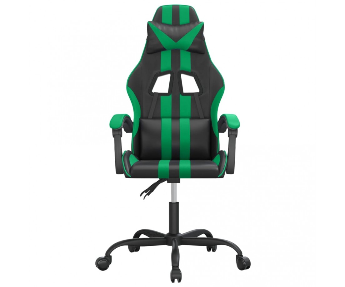  Pasukama žaidimų kėdė, juodos ir žalios spalvos, dirbtinė oda - Žaidimų kėdės - 3