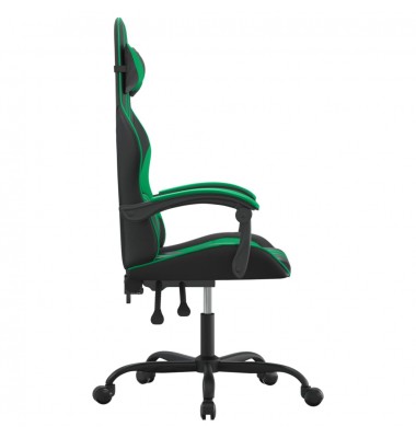  Pasukama žaidimų kėdė, juodos ir žalios spalvos, dirbtinė oda - Žaidimų kėdės - 4