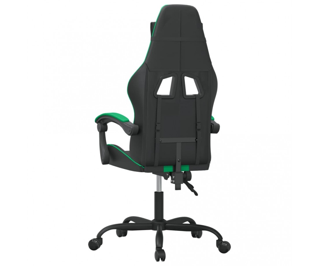  Pasukama žaidimų kėdė, juodos ir žalios spalvos, dirbtinė oda - Žaidimų kėdės - 5