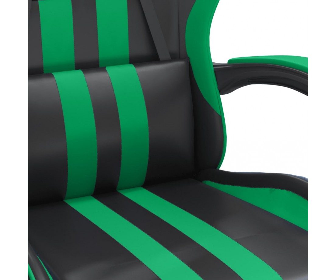  Pasukama žaidimų kėdė, juodos ir žalios spalvos, dirbtinė oda - Žaidimų kėdės - 6