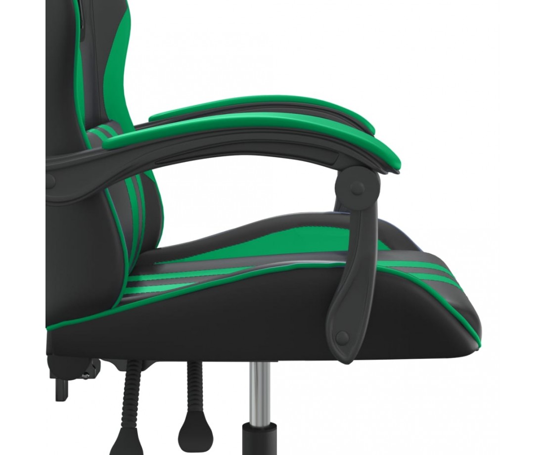  Pasukama žaidimų kėdė, juodos ir žalios spalvos, dirbtinė oda - Žaidimų kėdės - 7