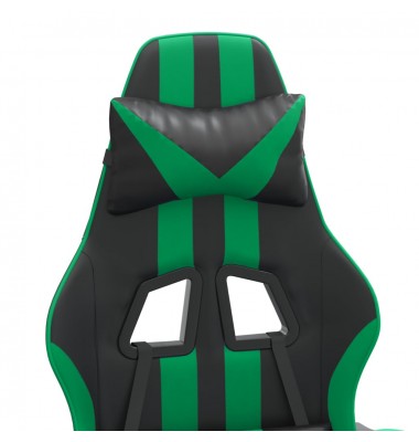  Pasukama žaidimų kėdė, juodos ir žalios spalvos, dirbtinė oda - Žaidimų kėdės - 8